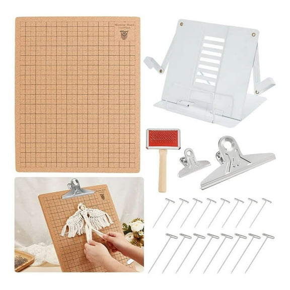 HOT Macrame Board Set, and Metal Adjustable Stand, Supplies Double Sided Grid Project