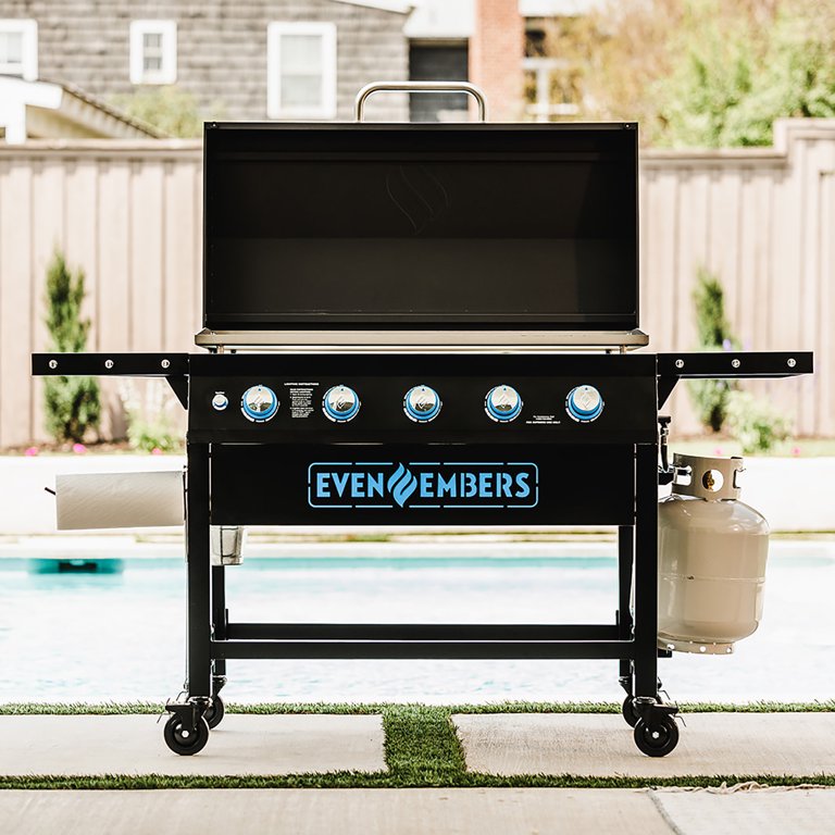 Even Embers Five Burner Gas Griddle with Lid - Walmart.com