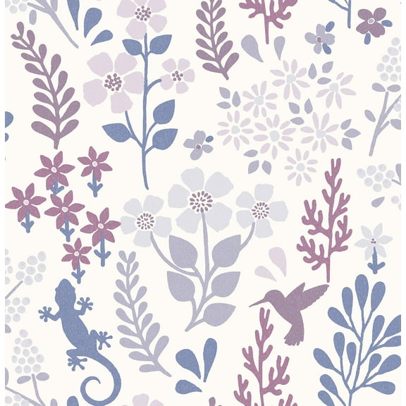 NuWallpaper Periwinkle Zoey Leaf Peel & Stick Wallpaper