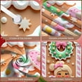 thumbnail image 4 of Gingerbread Girl Gingerbread Banner Pink Bow Holiday Display Green Wreath Lollipop Sweet Backdrop for Christmas Party Holiday Celebration Kids Birthday, 4 of 9