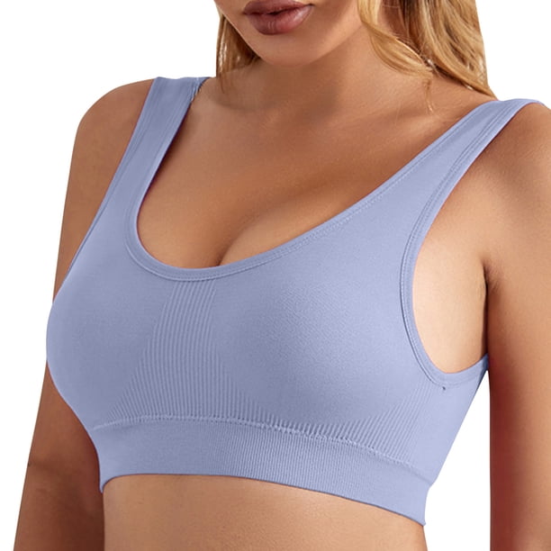 Gibobby sujetador trasero sin anillo de para mujer, ropa interior Sexy con parte superior de tubo, Brasier sin varillas para mujer(Azul,M)