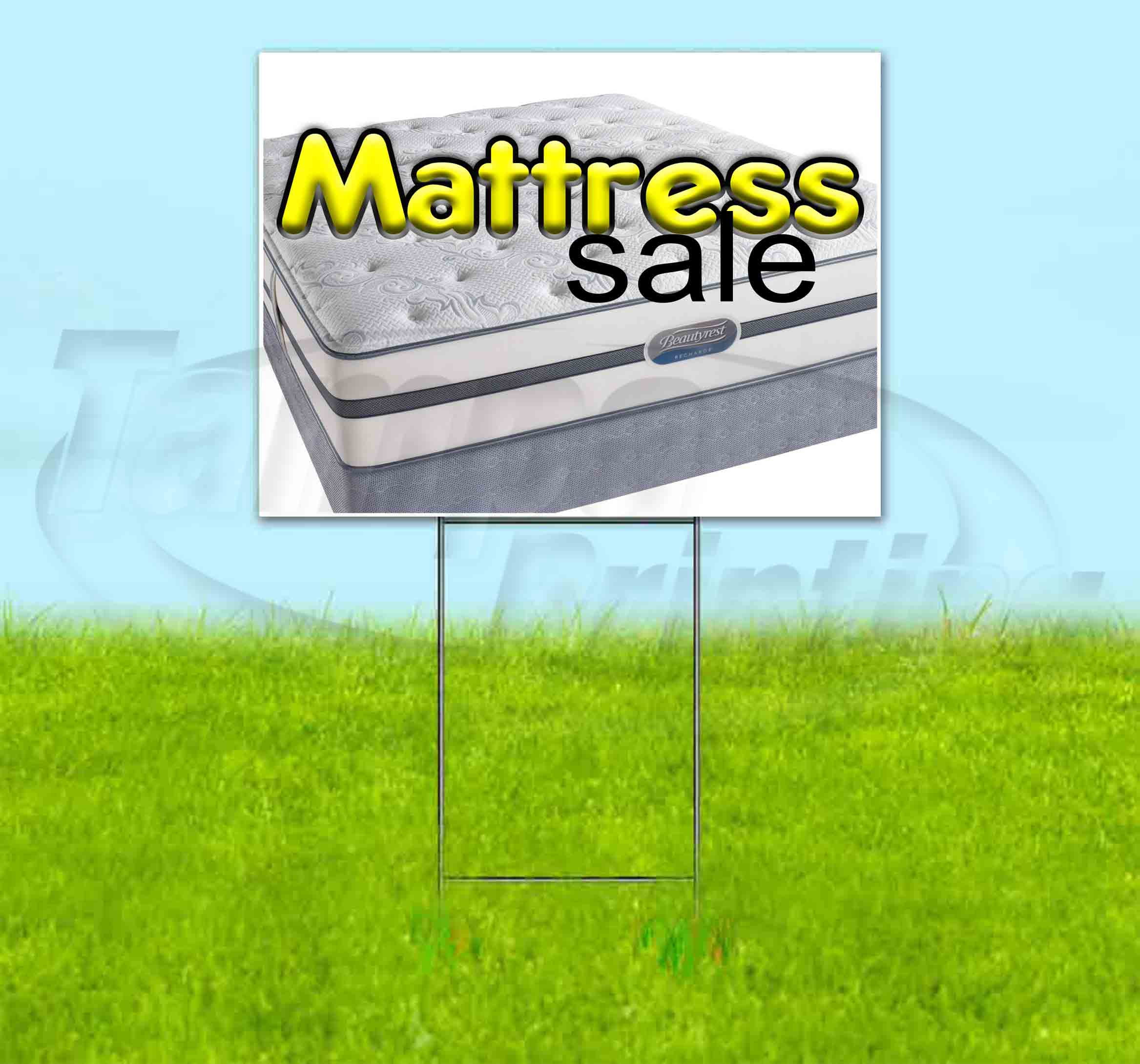 Mattress Sale (18" X 24") Yard Sign, Includes Metal Step Stake