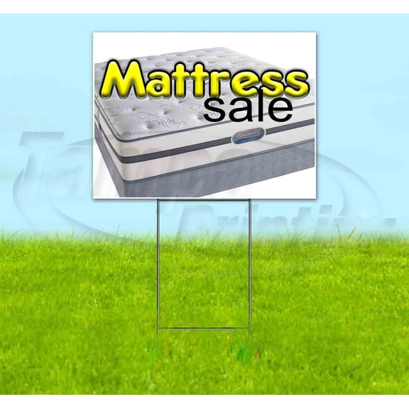 Mattress Sale (18" X 24") Yard Sign, Includes Metal Step Stake