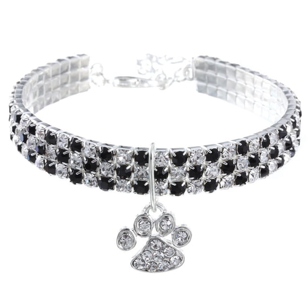 Xiao Hua Collar decorativo para mascotas, accesorio decorativo para gatos y perros, rango ajustable para cachorros, collares para perros y gatos, accesorios de aseo para mascotas, negro, M
