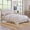 Beige, variant on Full Size Beige Upholstered Platform Bed with Adjustable Saddle Curved Headboard Diamond Tufted No Box Spring Needed (Old SKU:WF294418AAA)