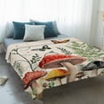 thumbnail image 4 of Mushrooms Blanket Soft Cozy Warm Throw Blanket for Couch, Plush Fuzzy Flannel Fleece Blankets for Sofa, Butterfly Botanical Country Plants Beige Bed Blankets Lightweight Gifts for Women, 50"x60", 4 of 9