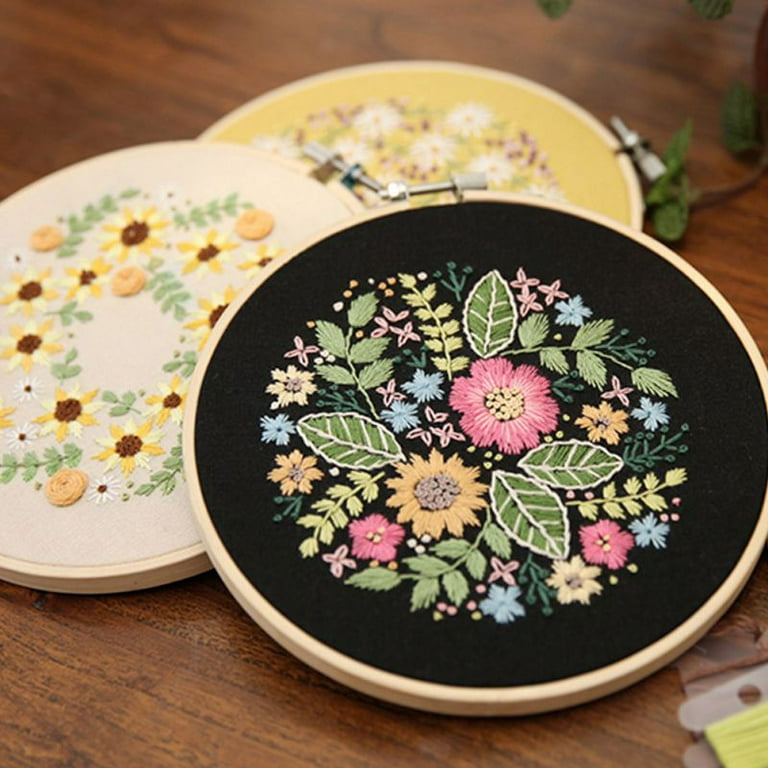 Keimprove Embroidery Kits with Flower Patterns Beginner Cross Stitch Kits  Handmade Embroidered DIY Material Package European-style Simple Plant  Flower Embroidery for Adults 