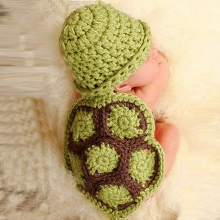 Baby Knot Hat - Baby Newborn Turtle Knit Crochet Clothes Beanie Hat Outfit Photo Props