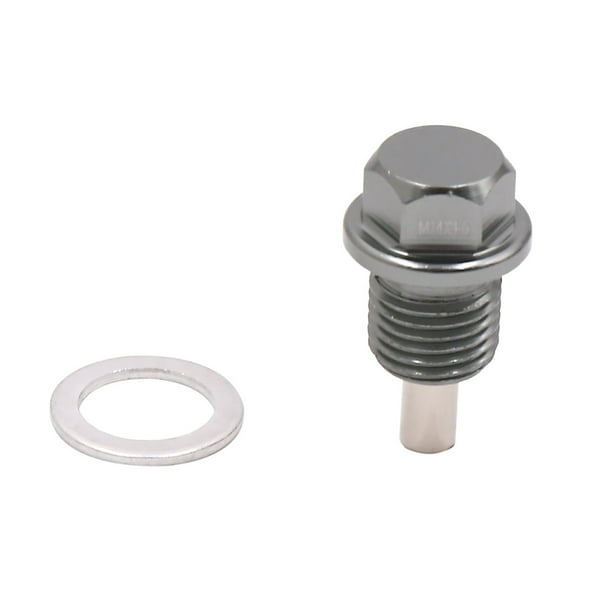 Rosca M14 X 1.5mm Gris Tornillo Magnéctico para Drenaje de Carter de Aceite con Arandela para Motor de Coche
