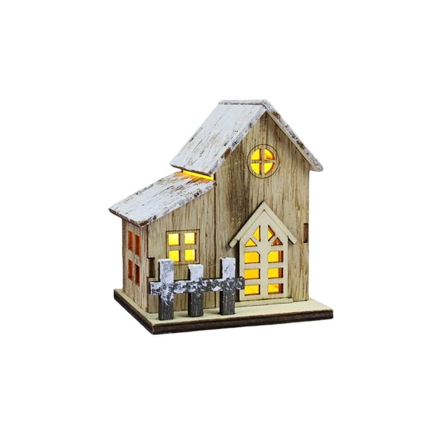 Toystoory Navidad LED casa de brillante exquisita iluminación de jardín cabaña miniatura colgante luminoso Festival árbol decoraciones de Kits de decoración para fiestas Tipo 1 Toystoory HA068042-01