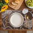 thumbnail image 4 of Brown Flowers Placemats Set of 4, Spring Floral Botanical Modern Art Placemats for Dining Table, Place Mats for Kitchen Tabletop, Waterproof Wipeable Dining Table Mats Set, 4 of 9