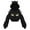 A-Black1196, variant on XIAOCHA Womens Cat Eye Graphic Cropped Hoodie Long Sleeve Lace Up Shoulder Pullover Knit Top Playful Bold Streetwear Hoodies