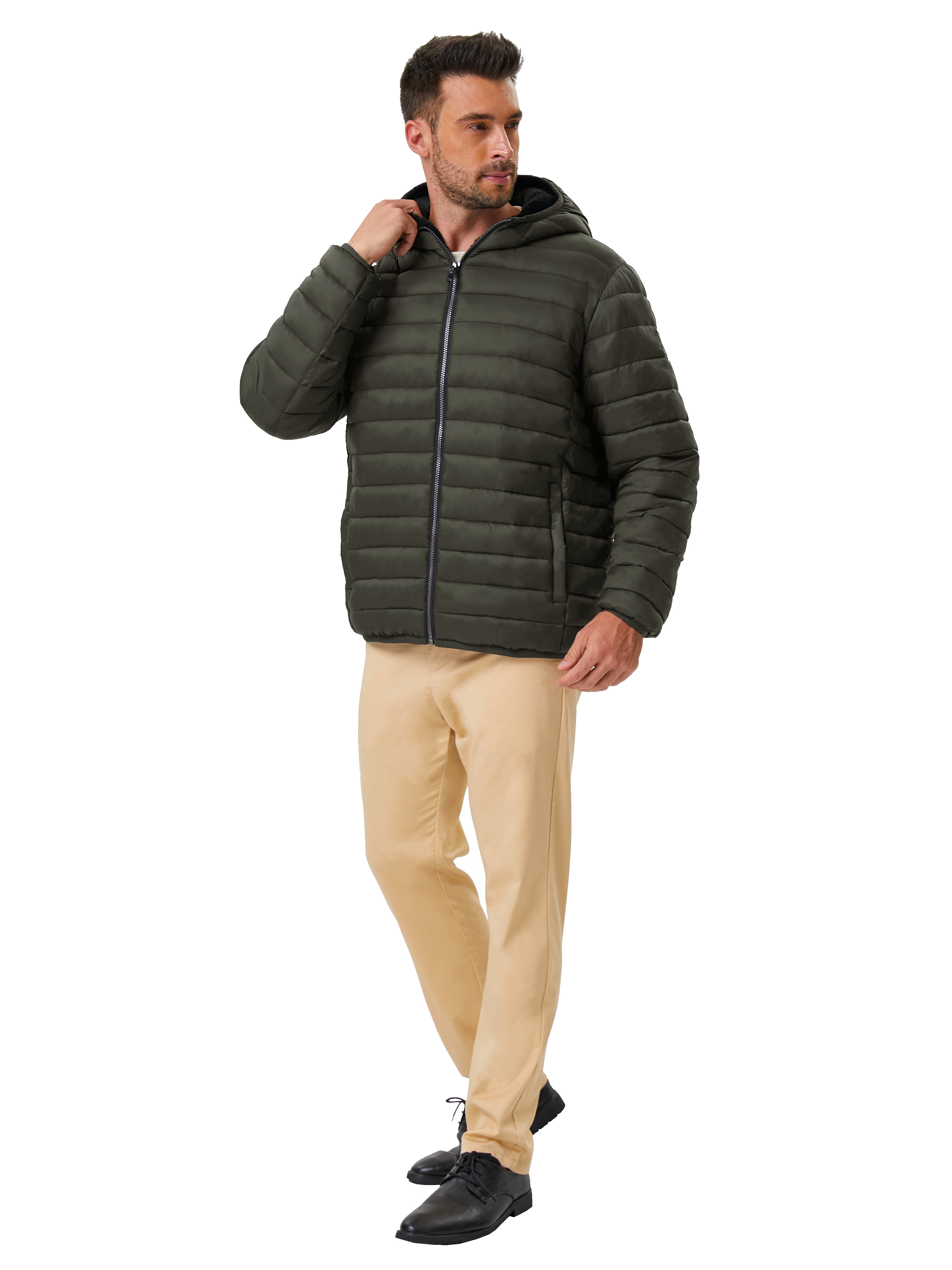Hawke & Co Men's High Pile Fleece Lined Puffer Jacket, Sizes S-2XL