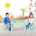 thumbnail image 3 of Topbuy Kids Furniture Set with Table & 2 Chairs Children Playing Table Ideal Gift for Kids Green, 3 of 7