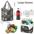 thumbnail image 3 of 5 Pack Foldable Shopping Bag,Day Of the Dead Halloween Pattern Reusable Grocery Bags with Pockets,Large Reusable Tote Bags with Handles Waterproof & Lightweight, 3 of 6