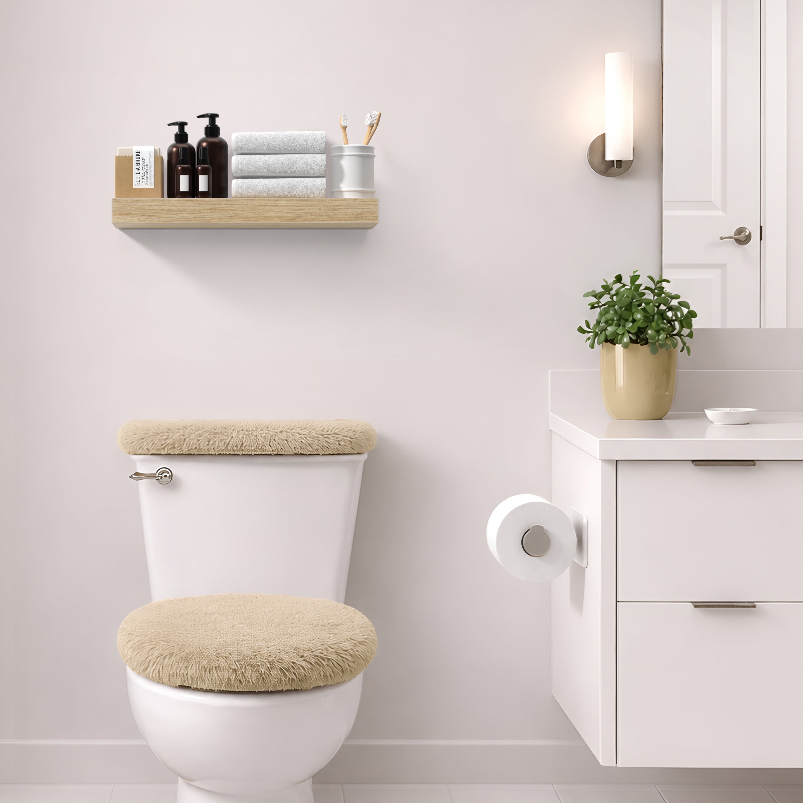 Sorbus 16.25" Floating Wall Shelf, Maplewood, Invisible Brackets, Bathroom, Bedroom & Home Decor