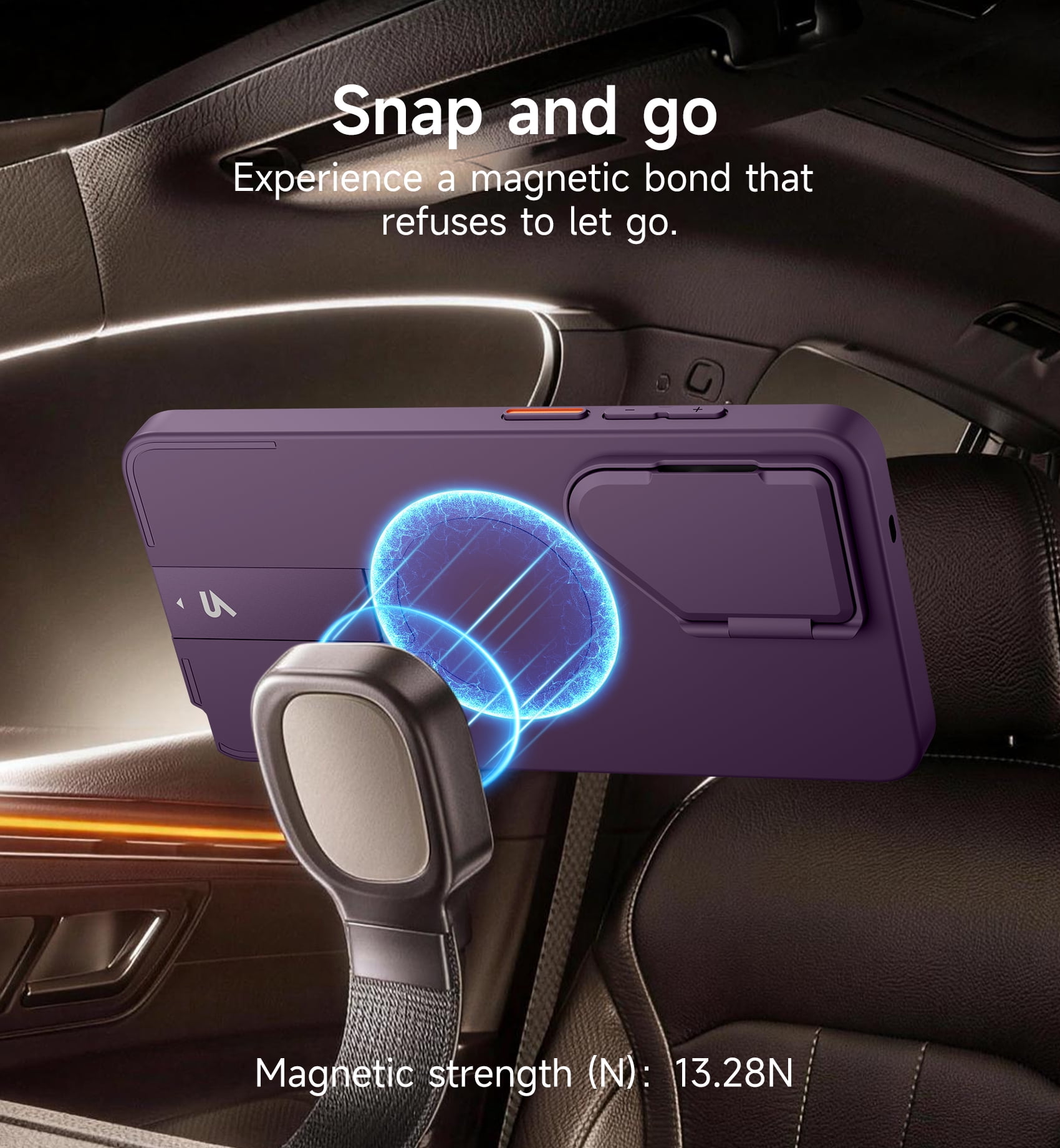SURITCH for Samsung Galaxy S26 Ultra Phone Case, Magnetic Protective Cover with Camera Cover and Adjustable Metal Kickstand for Galaxy S26 Ultra, Purple