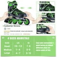 thumbnail image 5 of 2PM Sports Torinx Adjustable Inline Fun Roller Skates (Unisex), Green Medium, 5 of 12
