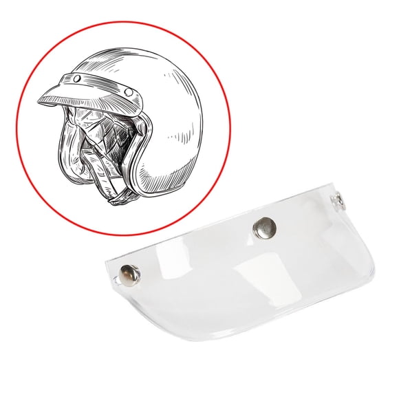 Visera para casco, protector de visera para casco, visera de 3 broches para cascos 3/4, reemplazo directo de piezas Claro