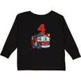 thumbnail image 3 of Inktastic 4th Birthday Fire Truck Boys or Girls Long Sleeve Toddler T-Shirt, 3 of 5