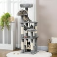 thumbnail image 3 of PawHut Cat Tree Multi-Level Tower with Hammock, Grey 52", 3 of 10