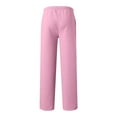 thumbnail image 4 of Pink Open Hem Sweatpants Mens Straight Wide Leg with Draw Sting and Pockets S-3XL, 4 of 5