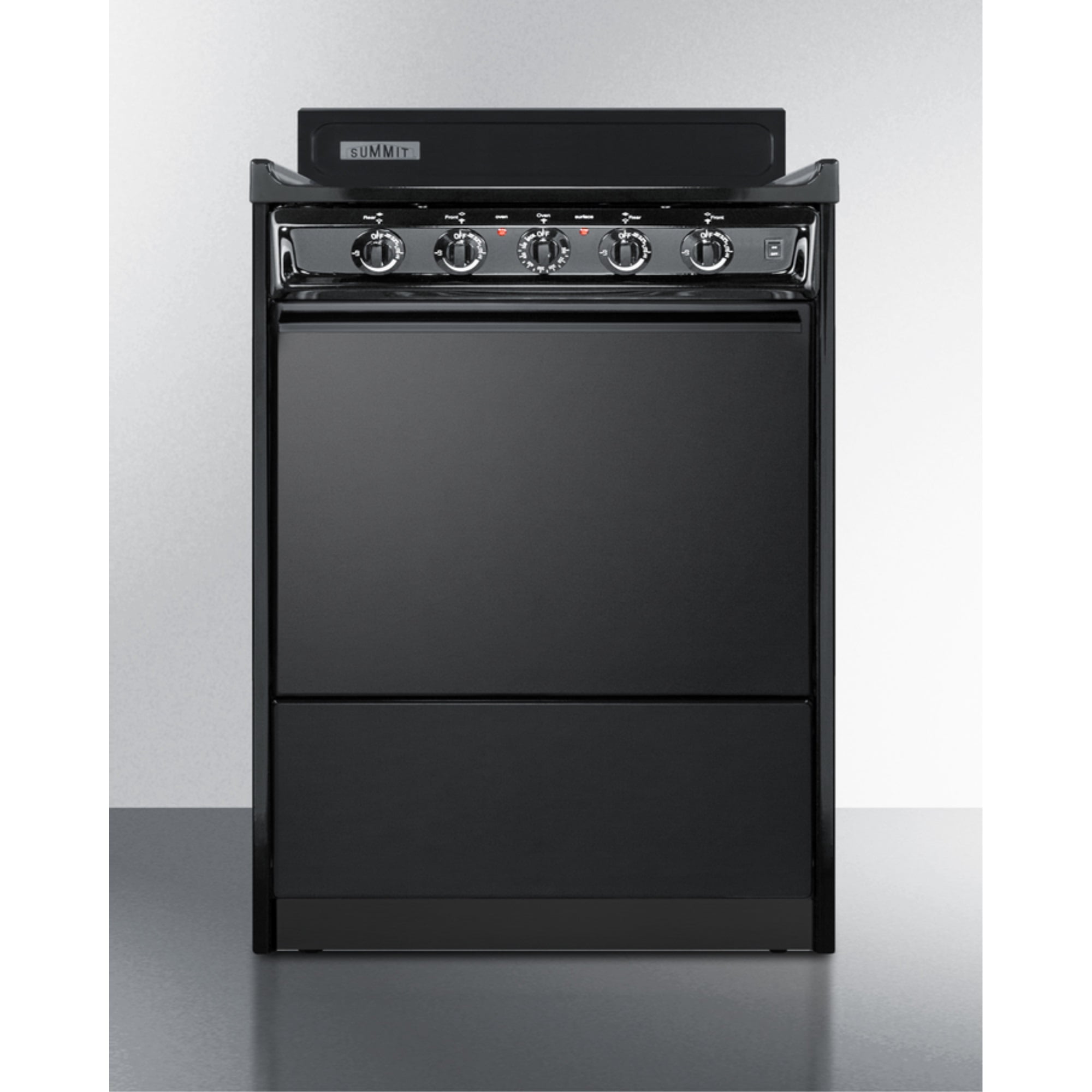 24" wide electric coil range in black