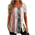 thumbnail image 2 of Aloohaidyvio Tops for Women,Fashion Womans Tops Causal Printing Summer Button T-Shirt, 2 of 6