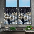 thumbnail image 5 of Christmas Kitchen Curtain Tiers Decor Snowy House Window Treatment Cute Rustic Farmhouse Short Curtains Privacy Curtain Tiers,2 Panels, 5 of 6