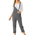 thumbnail image 5 of Ernkv Women's Jumpsuit Jumpsuit For Lady Wife Daughter Girlfriend Button Suspender Jumpsuit Overalls Comfy Lounge Casual Solid Color Fashion Full Length Trousers Gray XXL, 5 of 8