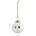 thumbnail image 6 of AuldHome Design Farmhouse Ball Ornaments (Set of 6, White); Distressed Metal Glass Ball Vintage Style Christmas Decorations, 6 of 10