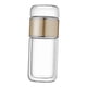thumbnail image 3 of Botella infusora de té de vidrio, vaso para té, taza con doble pared para separar té y agua. Dorado champagne, 3 of 9