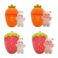 thumbnail image 3 of Herrnalise Plush Toy Pig Doll Strawberry Doll for Toddler 2-8 Easter Stuffed Bunny Pig Turn Into Rabbit Fruit Doll Carrot Strawberry Cute Bunny Doll Plush Toy 15.7Inch-D-M, 3 of 7