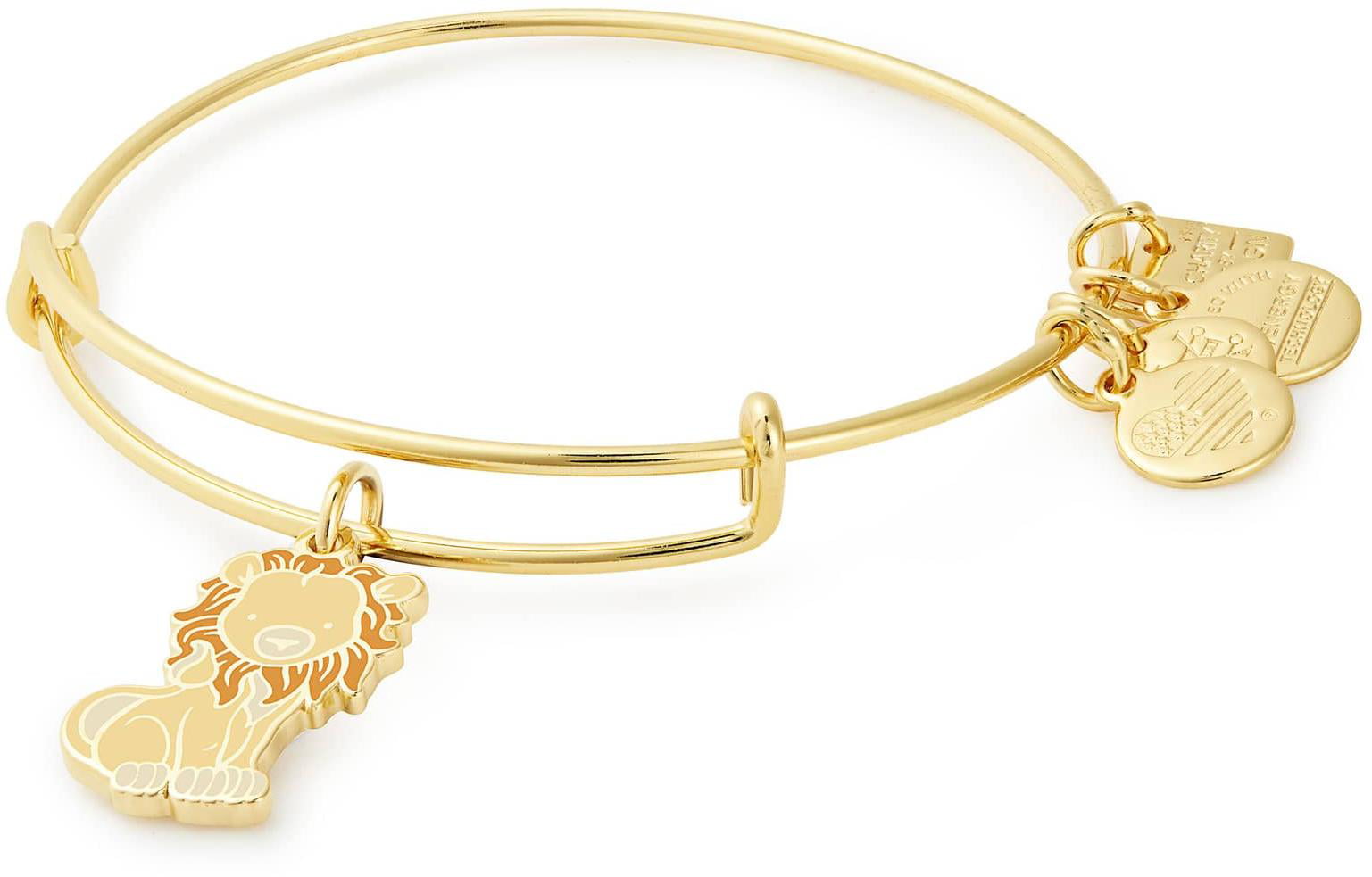 Shiny Gold Alex and Ani Women's Tiger Head Bangle Bracelet 