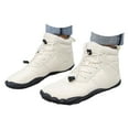 thumbnail image 4 of adviicd Men's Winter Boots Winter Hike Footwear Barefoot Boots,Warm Zero Drop Snow Boot Slip On Barefoot Boots Men Wide Waterproof Hiking Boots (White,6.5), 4 of 6