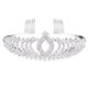 thumbnail image 1 of KAKOWELY Hermosa tiara para novia, dama de honor, fiesta de boda, corona con brillantes cristales y diamantes de imitación (plateada), 1 of 5