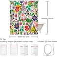 thumbnail image 4 of Floral Shower Curtain Colorful Shower Curtain Flower Boho Bright Unique Flowered Fabric Bohemian Shower Curtain for Bathroom with 12 Hooks, 72"x 72", 4 of 5