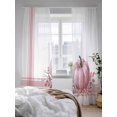 thumbnail image 3 of Sheer Curtains 96 inches Long, Pink Pumpkin Thanksgiving Fall Leaf Vintage Farmhouse Light Filtering Sheer Window Curtains Rod Pocket Voile Drapes for Bedroom Living Room, 52"W x 96"L 2 Panels, 3 of 7