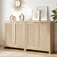 thumbnail image 3 of ARKANTOS Rattan Sideboard Cabinet with 1 Adjustable Shelf, Light Natural Oak, Set of 2, 3 of 10