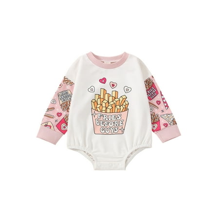 

Valentine s Day Toddler Infant Baby Boys Girls Short Jumpsuit Cartoon Love Heart Long Sleeve Round Neck Casual One Piece Romper