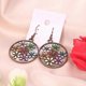 thumbnail image 5 of Pendientes de botón, bohemios, con flores multicolores, redondos y huecos, con gancho colgante, accesorios de joyería para adolescentes., 5 of 5