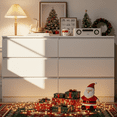 thumbnail image 2 of Kadyn White Chest of Drawer, 6 Double Drawer Dresser for Bedroom, Modern Storage Cabinet for Living Room, Dresser, 2 of 10