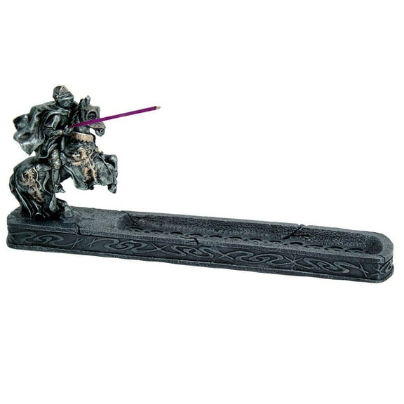 Pacific Giftware Knight of Chivalry Stick Incense Holder Jousting Knight Incense Burner Medieval Times Collectible 11.25 Inches L