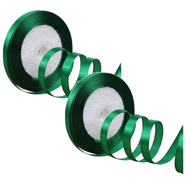 2PCS Solid Color Satin Ribbon, Gift Wrapping Ribbon, Satin Ribbons Suitable for Crafts, Wedding Decor, Bow Making, Sewing, Gift Package Wrapping and More