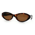 thumbnail image 4 of Womens Luxe Mod Fashion Oval Thick Plastic Sunglasses Tortoise - Brown, 4 of 8