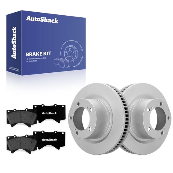AutoShack Front Brake Rotors & Premium Pads for Toyota & Lexus, Tundra 2007-2021 Sequoia 2008-2022 LX570 2016-2021, AWD 4WD RWD V6 4.0L V8 4.6L 4.7L 5.7L - Coated - ArmorStop - 13.94" (354 mm), 5-Lug