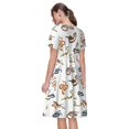thumbnail image 2 of Bixox Robe d'Été à Manches Courtes pour Femmes Robe Ample Longueur Genou avec Poches-Serpent, 2 of 7