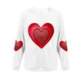 thumbnail image 4 of Valentines Sweatshirt Womens Cute Love Heart Graphic Print Pullover Casual O Neck Long Sleeve Holiday Tops White L, 4 of 4