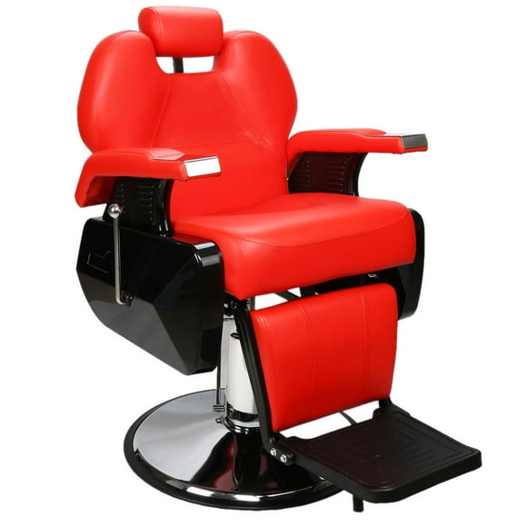 Sillón de Barbería Nanofort Silla barbero Estetica Rudo Rojo
