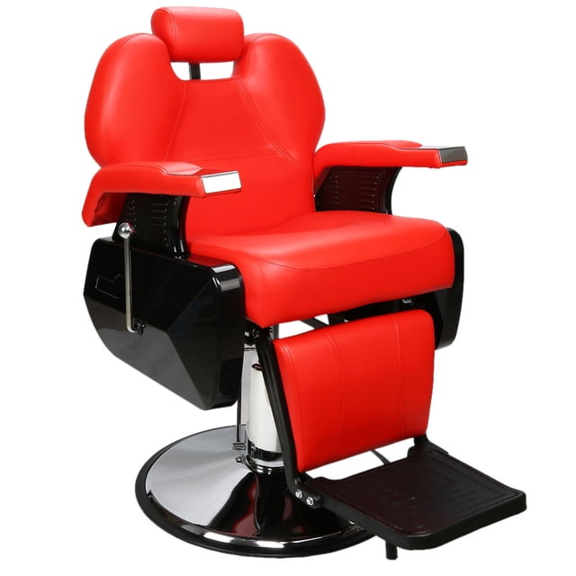 Sillón de Barbería Nanofort Silla barbero Estetica Rudo Rojo